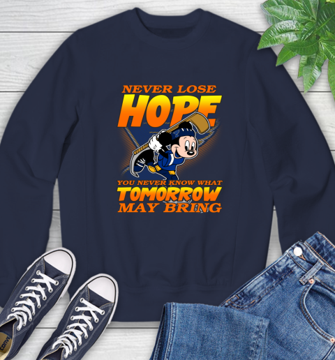 St.Louis Blues NHL Hockey ootball Mickey Disney Never Lose Hope Sweatshirt - Image 3