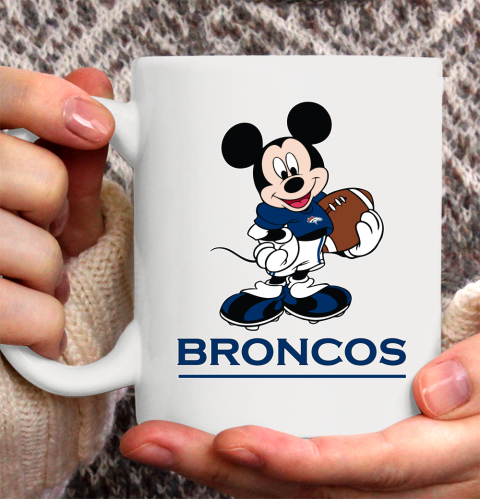 NFL Football Denver Broncos Cheerful Mickey Mouse Shirt Ceramic Mug 11oz 2