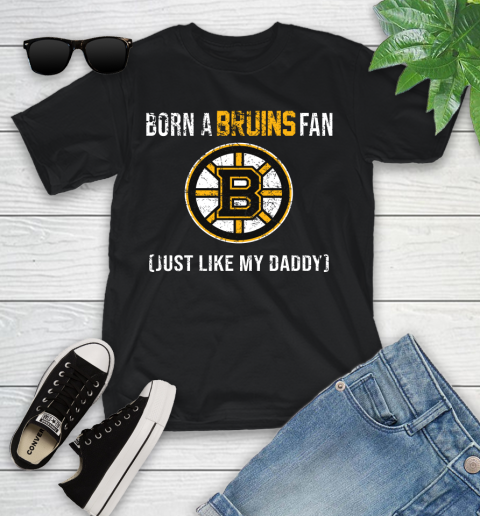 NHL Boston Bruins Hockey Loyal Fan Just Like My Daddy Shirt Youth T-Shirt