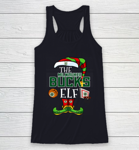 Milwaukee Bucks Christmas ELF Funny NBA Racerback Tank 7