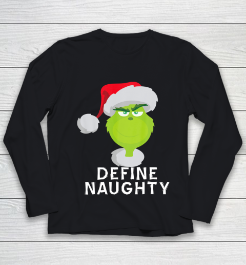 Dr Seuss Shirt The Grinch Naughty Grinch Christmas Youth Long Sleeve