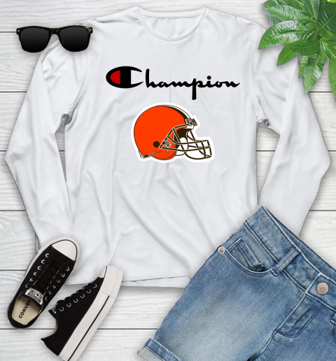 NFL Football Cleveland Browns Champion Shirt Youth Long Sleeve