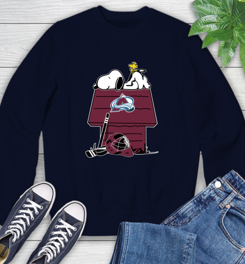 Colorado Avalanche NHL Hockey Snoopy Woodstock The Peanuts Movie Sweatshirt 3