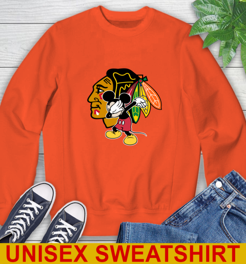 Chicago Blackhawks NHL Hockey Dabbing Mickey Disney Sports Sweatshirt 4
