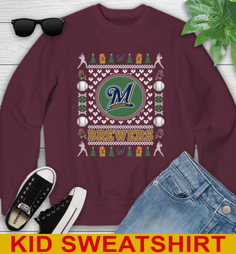 Milwaukee Brewers Merry Christmas MLB Baseball Loyal Fan Youth Sweatshirt 5 Milwaukee Brewers Merry Christmas MLB Baseball Loyal Fan Youth Sweatshirt - Image 5