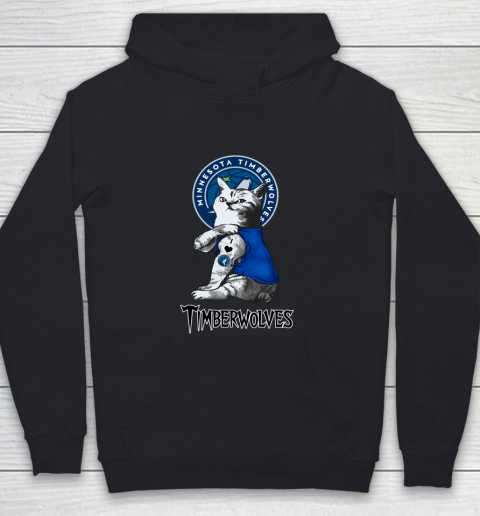NBA Basketball My Cat Loves Minnesota Timberwolves Youth Hoodie