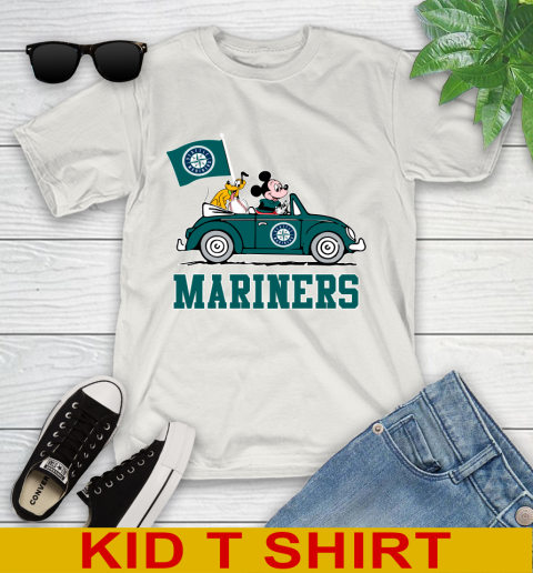 MLB Baseball Seattle Mariners Pluto Mickey Driving Disney Shirt Youth T-Shirt 12
