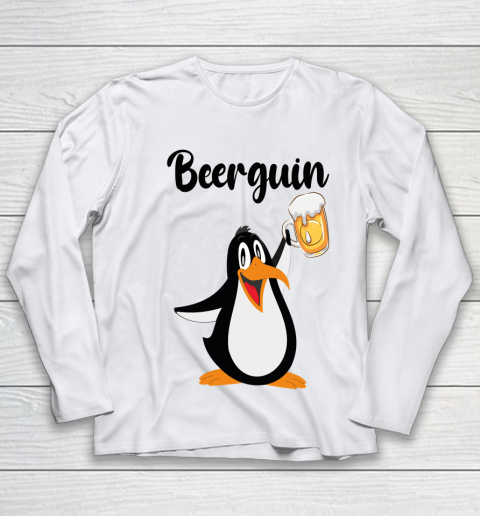 Beer Lover Funny Shirt Beerguin Youth Long Sleeve