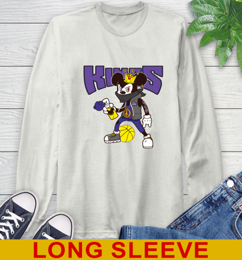 Sacramento Kings NBA Basketball Mickey Peace Sign Sports Long Sleeve T-Shirt 12