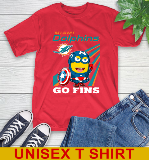 NFL Football Miami Dolphins Captain America Marvel Avengers Minion Shirt T-Shirt 12