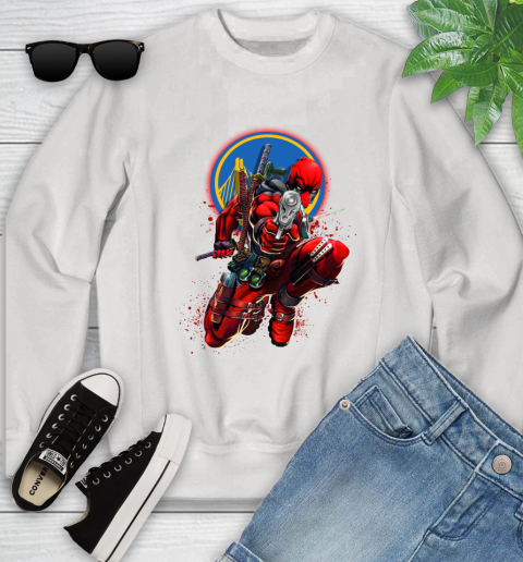 NBA Deadpool Marvel Comics Sports Basketball Golden State Warriors Youth Sweatshirt
