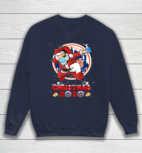 New York Mets Funny Santa Claus Dabbing Christmas 2020 MLB Sweatshirt 2