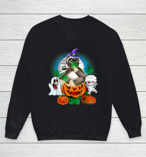 Sloth Lover Gift Pumpkin Sloth Halloween Costume Youth Sweatshirt