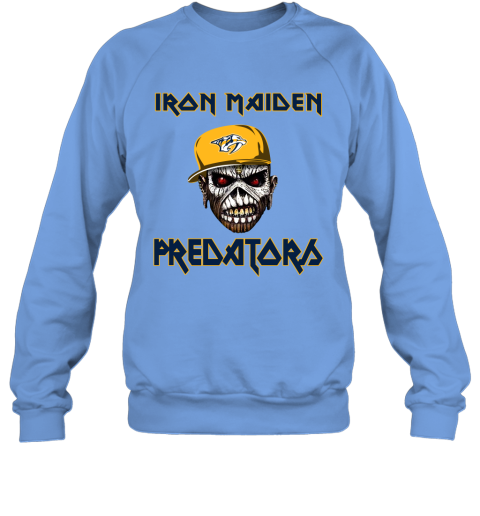 NHL Nashville Predators Iron Maiden Rock Band Music Hockey Sports LyFzTjP2ODD sweatshirt 35 95 151514 front carolina blue