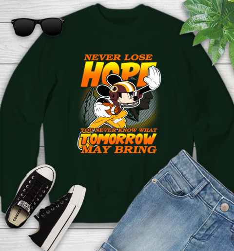 Washington Redskins NFL Football Mickey Disney Never Lose Hope Youth Sweatshirt 9