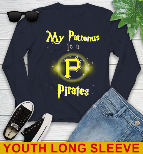 MLB Baseball Harry Potter My Patronus Is A Pittsburgh Pirates Youth Long Sleeve 3 MLB Baseball Harry Potter My Patronus Is A Pittsburgh Pirates Youth Long Sleeve - Image 3