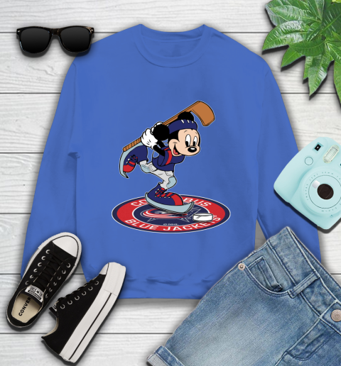 NHL Hockey Columbus Blue Jackets Cheerful Mickey Disney Shirt Youth Sweatshirt 7