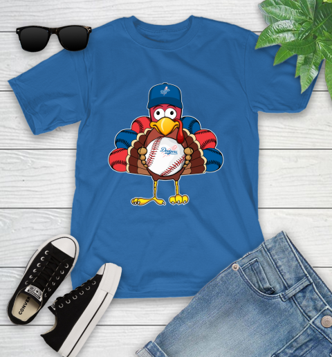 Los Angeles Dodgers Turkey thanksgiving Youth T-Shirt 9
