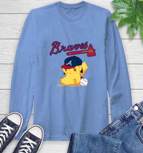 MLB Pikachu Baseball Sports Atlanta Braves Long Sleeve T-Shirt 11