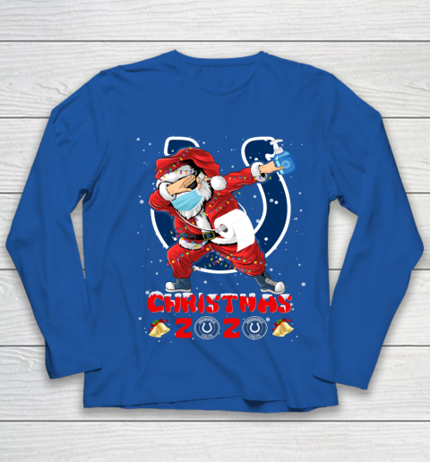 Indianapolis Colts Funny Santa Claus Dabbing Christmas 2020 NFL Youth Long Sleeve 7