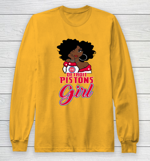 Detroit Pistons Girl NBA Long Sleeve T-Shirt 3