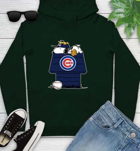 MLB Chicago Cubs Snoopy Woodstock The Peanuts Movie Baseball T Shirt Youth Hoodie 13