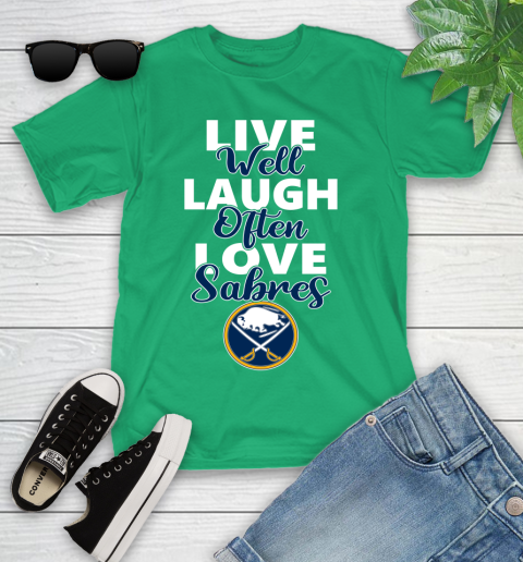 NHL Hockey Buffalo Sabres Live Well Laugh Often Love Shirt Youth T-Shirt 7