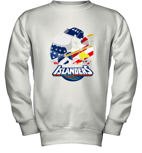 New York Islanders Ice Hockey Snoopy And Woodstock NHL Youth Sweatshirt