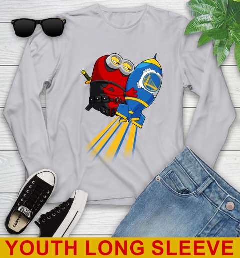 NBA Basketball Golden State Warriors Deadpool Minion Marvel Shirt Youth Long Sleeve 5