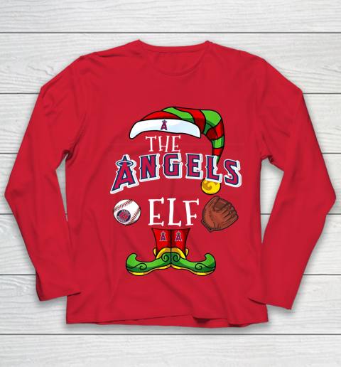 Los Angeles Angels Christmas ELF Funny MLB Youth Long Sleeve 8