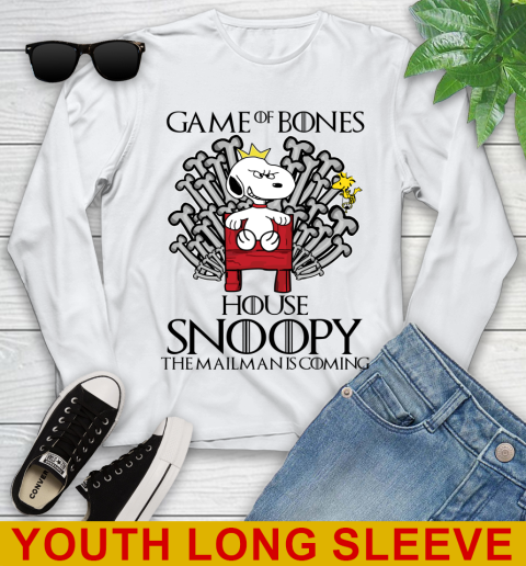 Game of bones house snoopy the mailman is coming tshirt 102