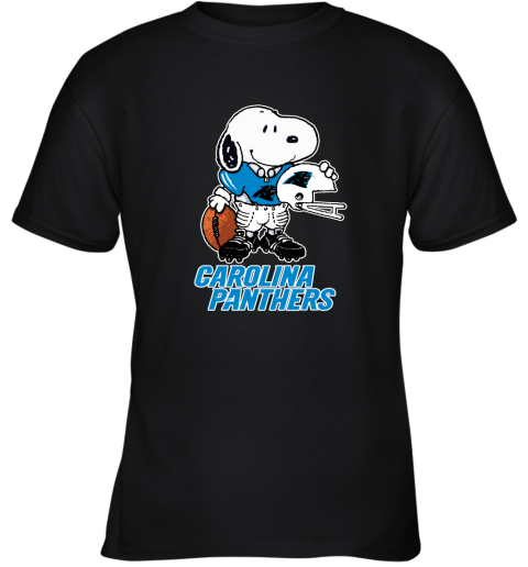 Snoopy A Strong And Proud Carolina Panthers Player NFL Youth T-Shirt