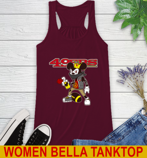 San Francisco 49ers NFL Football Mickey Peace Sign Sports Racerback Tank 3