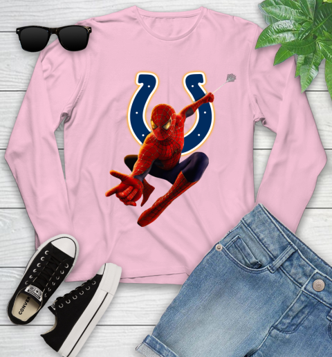 NFL Spider Man Avengers Endgame Football Indianapolis Colts Youth Long Sleeve 10