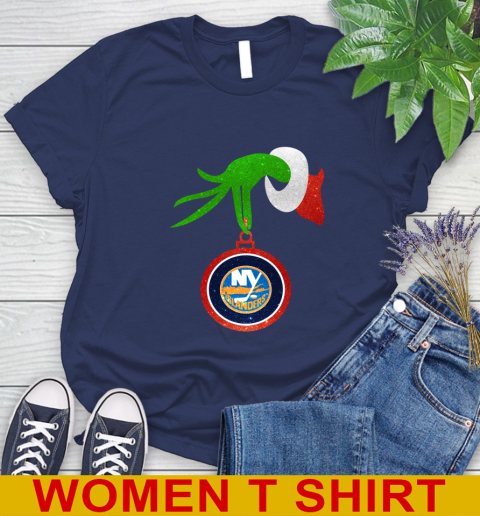 New York Islanders Grinch Merry Christmas NHL Hockey Women's T-Shirt 12
