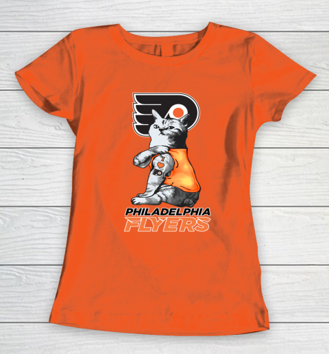 NHL My Cat Loves Philadelphia Flyers Hockey Women's T-Shirt 3