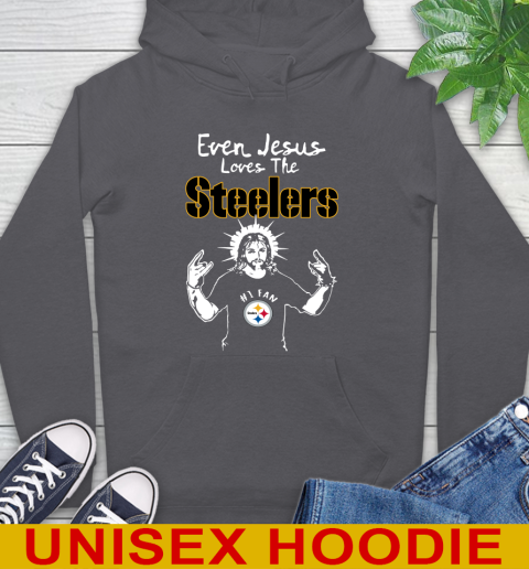 Pittsburgh Steelers NFL Football Even Jesus Loves The Steelers Shirt Hoodie 7