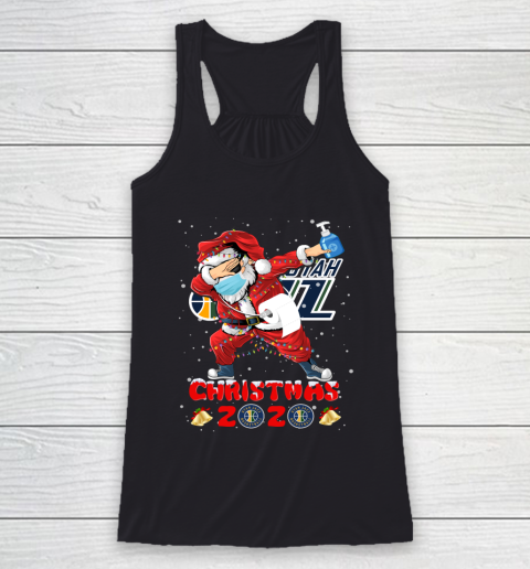 Utah Jazz Funny Santa Claus Dabbing Christmas 2020 NBA Racerback Tank