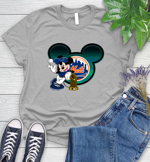 MLB New York Mets The Commissioner's Trophy Mickey Mouse Disney Women's T-Shirt 5
