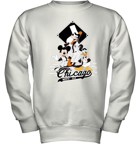 Chicago White Sox Mickey Donald And Goofy Baseball Youth Sweatshirt