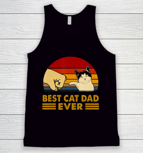 Father gift shirt Cat Dad Retro Vintage For Father's Day Cat Lovers T Shirt Tank Top