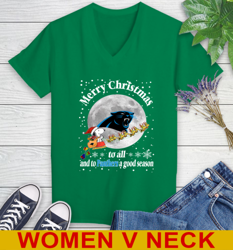 Carolina Panthers Merry Christmas To All And To Panthers A Good Season NFL Football Sports Women's V-Neck T-Shirt 5