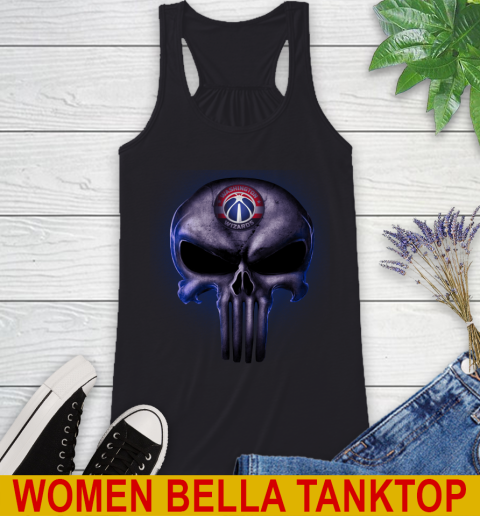 Washington Wizards NBA Basketball Punisher Skull Sports Racerback Tank