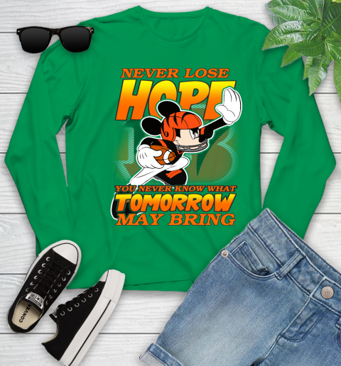 Cincinnati Bengals NFL Football Mickey Disney Never Lose Hope Youth Long Sleeve 7