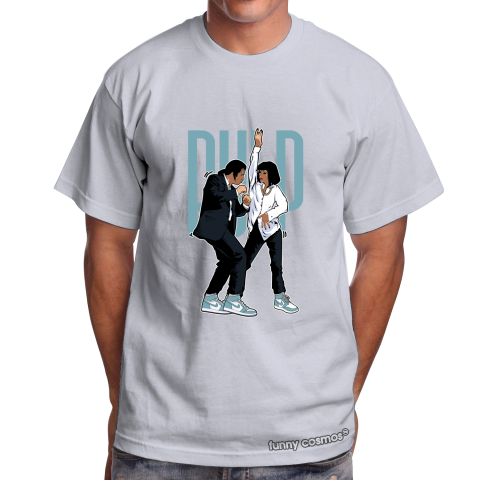 Air Jordan 1 Turbo Green Matching Sneaker Tshirt Pulp Fiction Dance Blue and White Jordan Tshirt