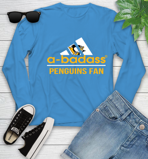 NHL A Badass Pittsburgh Penguins Fan Adidas Hockey Sports Youth Long Sleeve 8