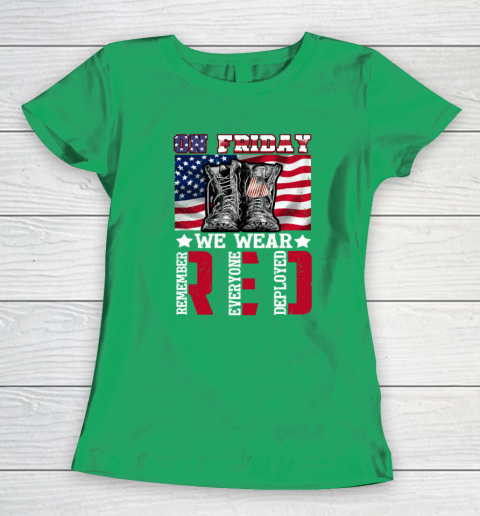 On Friday We Wear Red Remember Everyone Deployed Women's T-Shirt 4
