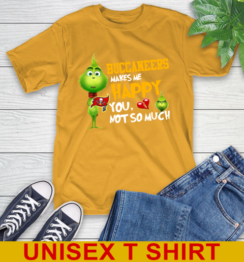 NFL Tampa Bay Buccaneers Makes Me Happy You Not So Much Grinch Football Sports T-Shirt 2