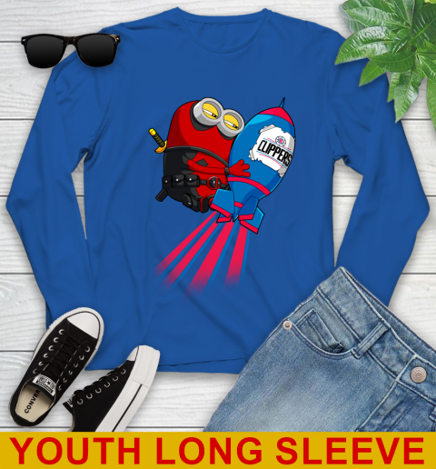 NBA Basketball LA Clippers Deadpool Minion Marvel Shirt Youth Long Sleeve 10