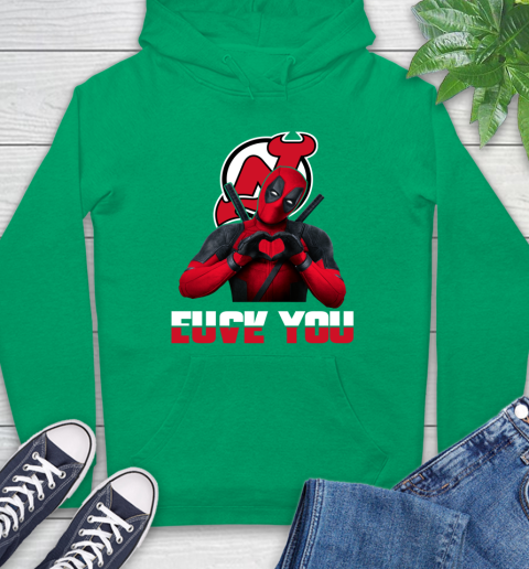 NHL New Jersey Devils Deadpool Love You Fuck You Hockey Sports Hoodie 8